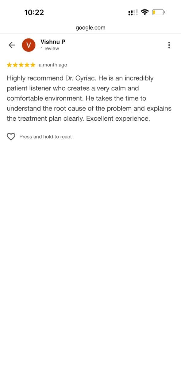 Patient testimonial 1